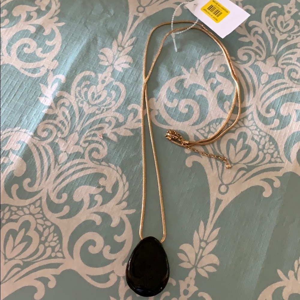 SOLD on gold necklace with black and gold pendant. - Picture 3 of 4